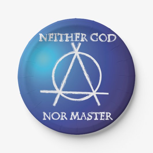 Noch God, noch Meester Anarchie Symbool Papieren Bordje (Voorkant)