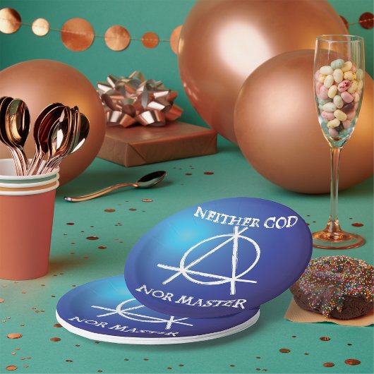 Noch God, noch Meester Anarchie Symbool Papieren Bordje