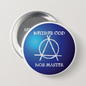 Noch God, noch Meester Anarchie Symbool Ronde Button 7,6 Cm (Voorkant /achterkant)