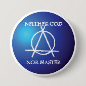 Noch God, noch Meester Anarchie Symbool Ronde Button 7,6 Cm (Voorkant)