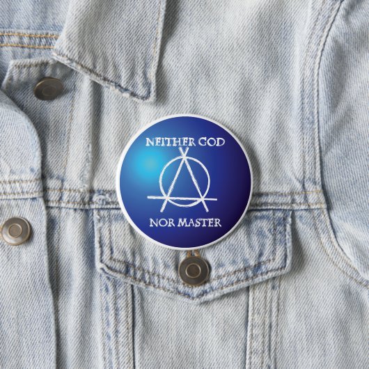 Noch God, noch Meester Anarchie Symbool Ronde Button 7,6 Cm (In situ)
