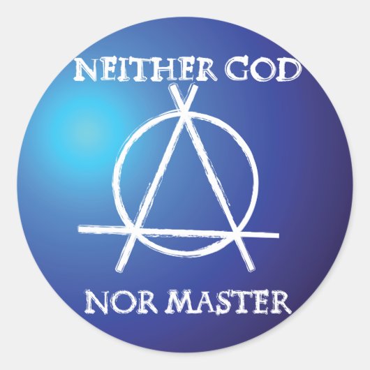 Noch God, noch Meester Anarchie Symbool Ronde Sticker (Voorkant)