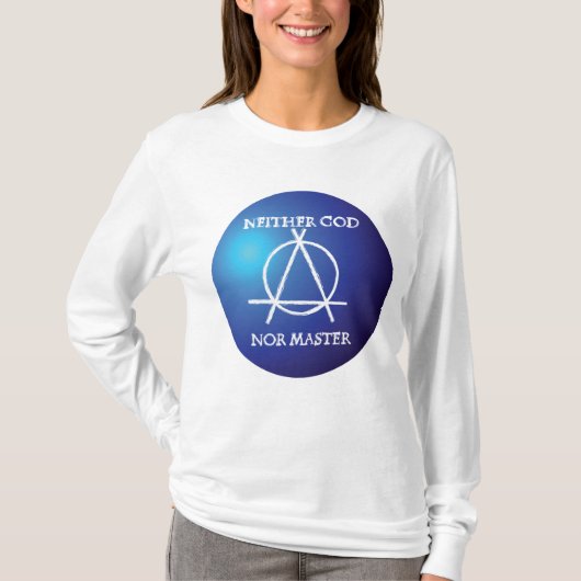 Noch God, noch Meester Anarchie Symbool T-shirt (Voorkant)
