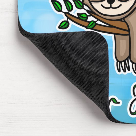 Noch snelle noch Furious Lazy Sloth op de Tak van  Muismat (Hoek)