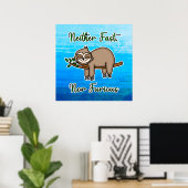 Noch snelle noch Furious Lazy Sloth op de Tak van  Poster (Thuiskantoor)