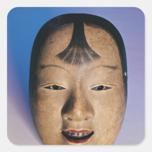Noch theatermasker van een jongen genaamd vierkante sticker
