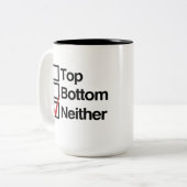 Noch top noch bottom tweekleurige koffiemok (Voorkant links)