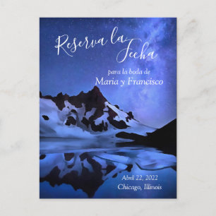 Noche Estrellada en las Montañas Reserva la Fecha Aankondigingskaart