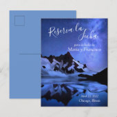 Noche Estrellada en las Montañas Reserva la Fecha Aankondigingskaart (Voorkant / Achterkant)