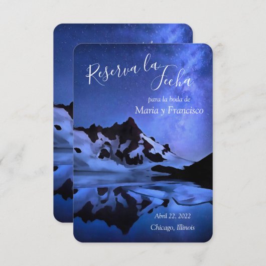 Noche estrellada en las montañas Reserva la Fecha Save The Date (Voorkant / Achterkant)