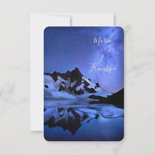 Noche estrellada en las montañas Reserva la Fecha Save The Date (Achterkant)