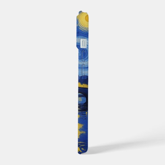 Noche estrellada sobre el rio iPhone 15 case (Linkerkant)