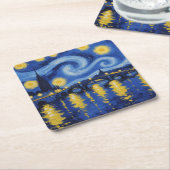 Noche estrellada sobre el rio kartonnen onderzetters (Schuin)