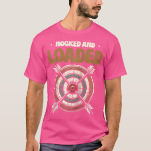 Nocked en geladen boogschieten boog doel honkbal t-shirt