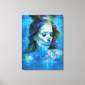 “Noctara” – Aqua-muse van bioluminescentie Canvas Afdruk (Voorkant)