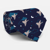 Nocturale vogel in de nacht stropdas (Opgerold)