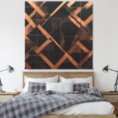 Nocturnal Amber Geometry Canvas Afdruk (Insitu (Slaapkamer))