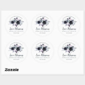 Nocturnal Bloemen Custom Text Business Logo Ronde Sticker (Vel)