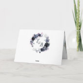 Nocturnal Bloemen Navy Blauw Aangepaste Bruiloft F Bedankkaart (Achterkant)