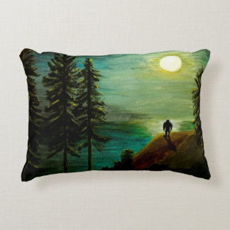 "Nocturnal Creature" — Bigfoot, Sasquatch Pillow Accent Kussen