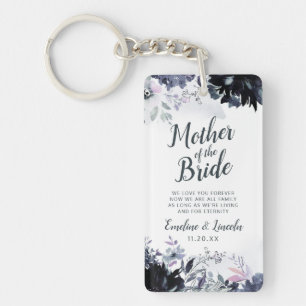 Nocturnal Floral Aan de Moeder van de bruid Quote Sleutelhanger