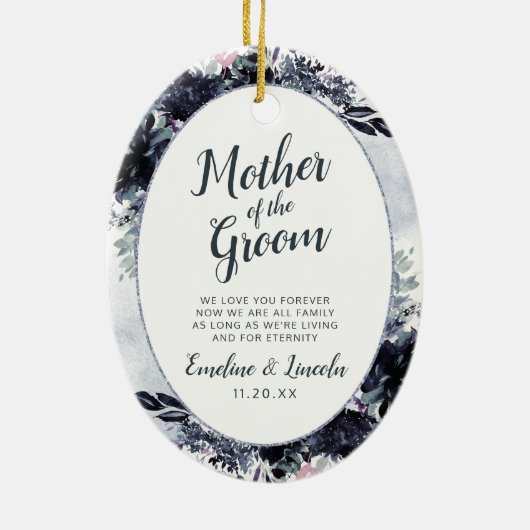 Nocturnal Floral Aan de Moeder van de bruidegom Qu Keramisch Ornament (Achterkant)