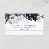 Nocturnal Floral Navy Blue Custom Text Business Klantenkaartje (Achterkant)