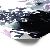 Nocturnal Floral Navy Blue Wedding Welcome Sign Poster (Hoek)