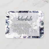 Nocturnal Floral Navy ingelijste bruiloft schema Informatiekaartje (Voorkant)