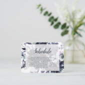 Nocturnal Floral Navy ingelijste bruiloft schema Informatiekaartje (Staand voorkant)