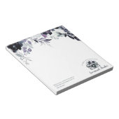 Nocturnal Floral Waterverf Aangepaste tekst en log Notitieblok (Schuin)