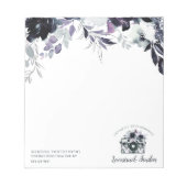 Nocturnal Floral Waterverf Aangepaste tekst en log Notitieblok (Voorkant)