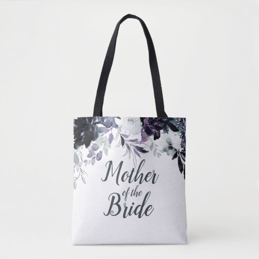 Nocturnal Floral Waterverf Moeder van de bruid Tote Bag (Voorkant)