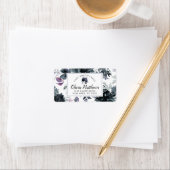 Nocturnal Floral Waterverf Navy Custom Logo Etiket (Insitu)