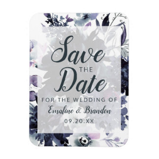 Nocturnal Floral Waterverf Trendy Save the Date Magneet