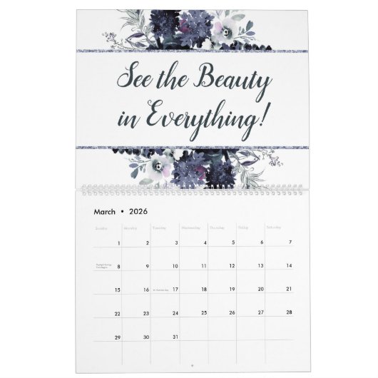 Nocturnal Floral Waterverf van uw aangepaste offer Kalender (Mar 2026)