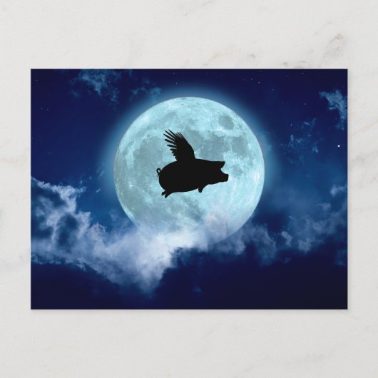 Nocturnal Flying Pig Briefkaart (Voorkant)