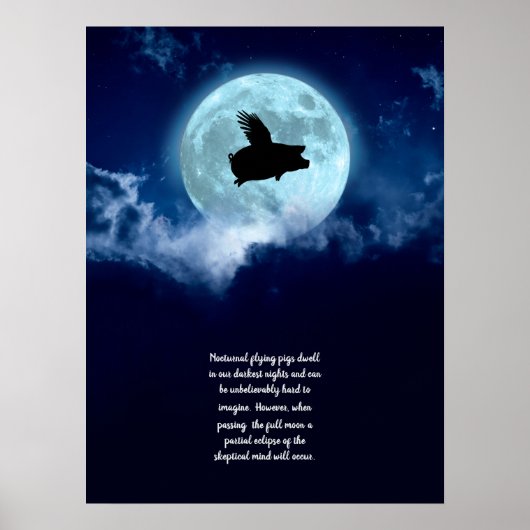 Nocturnal Flying Pig Poster (Voorkant)