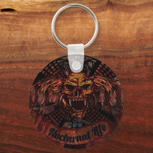 Nocturnal Life Skull Sleutelhanger (Voorkant)