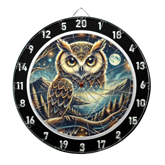 Nocturnal Majesty Owl Dartboard Design Dartbord (Voorkant)
