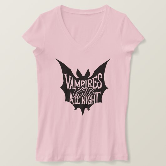 Nocturnal Revelry: Vampier's Halloween Bash T-shirt (Design voorkant)