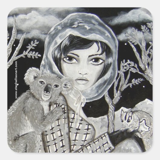 Nocturnal Vierkante Sticker (Voorkant)