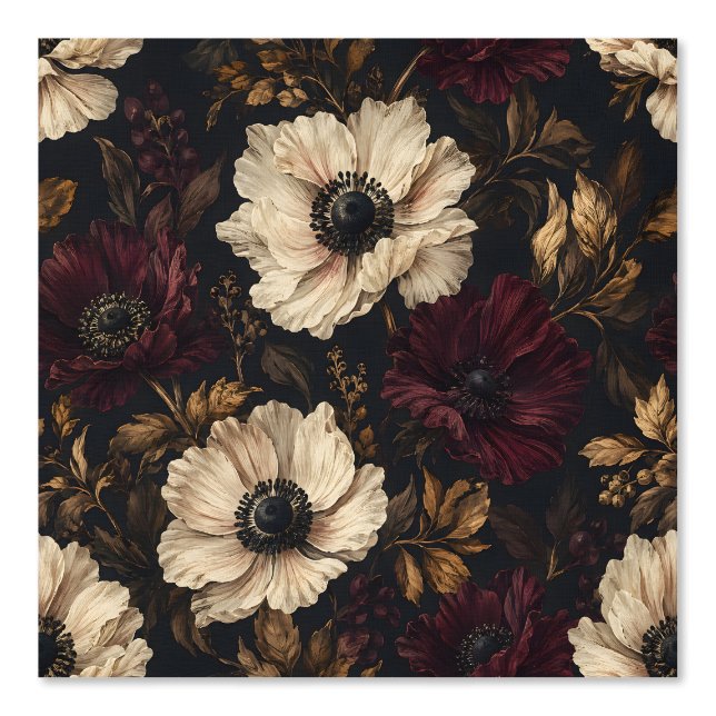 Nocturne Anemone Moody Florals Behang (Voorkant)