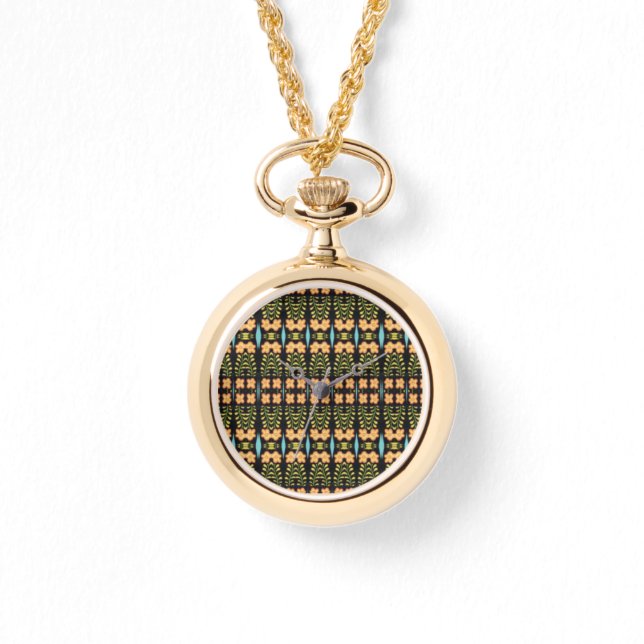 NOCTURNE Gouden Horloge Hanger Ketting (Voorkant)