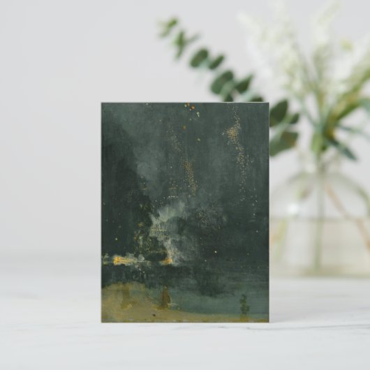 Nocturne in Black en Gold, de Falling Rocket Briefkaart (Staand voorkant)