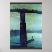Nocturne in Blue and Gold: oude Battersea Bridge b Poster (Voorkant)