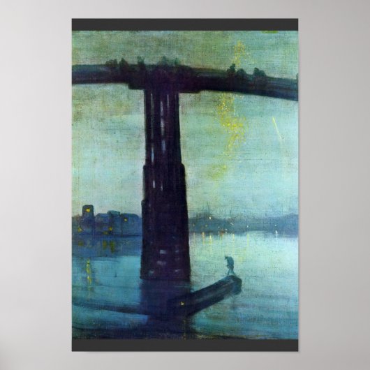 Nocturne in Blue and Gold: oude Battersea Bridge b Poster (Voorkant)