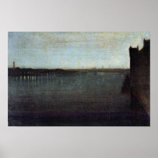 Nocturne in Grey and Gold Westminster Bridge met W Poster (Voorkant)