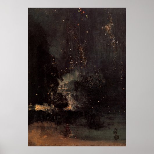 Nocturne in het zwart en gouden de afvallende Rock Poster (Voorkant)