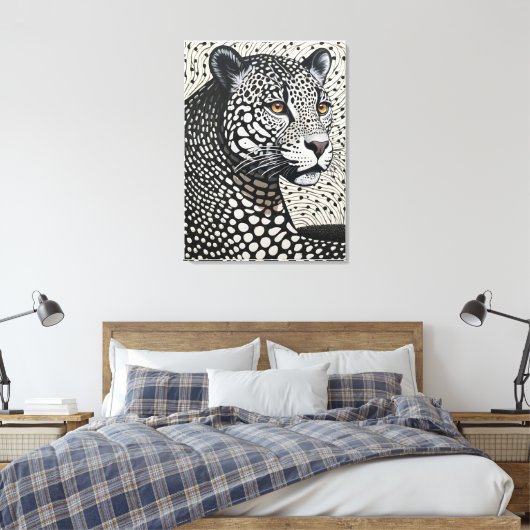 nocturne in Ivory Pulse Canvas Afdruk (Insitu (Slaapkamer))